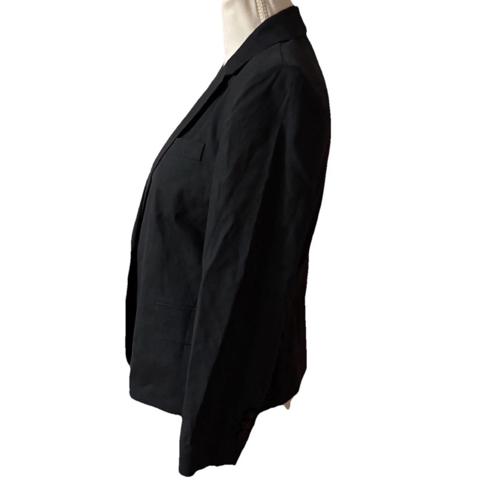Theory Womens Linen Blend Collared One Button Blazer Jacket Size 6 - Picture 2 of 5